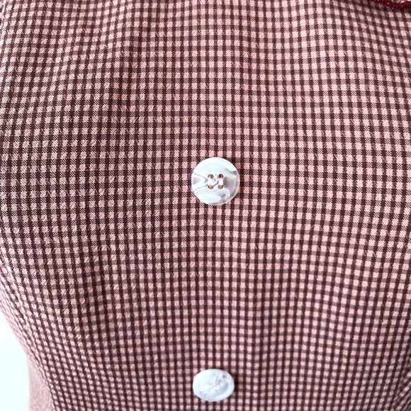 Gingham Checked Mini-Dress Ruffled Collar ALLEGRA K Grunge Twee Petite XS to S - Picture 6 of 9